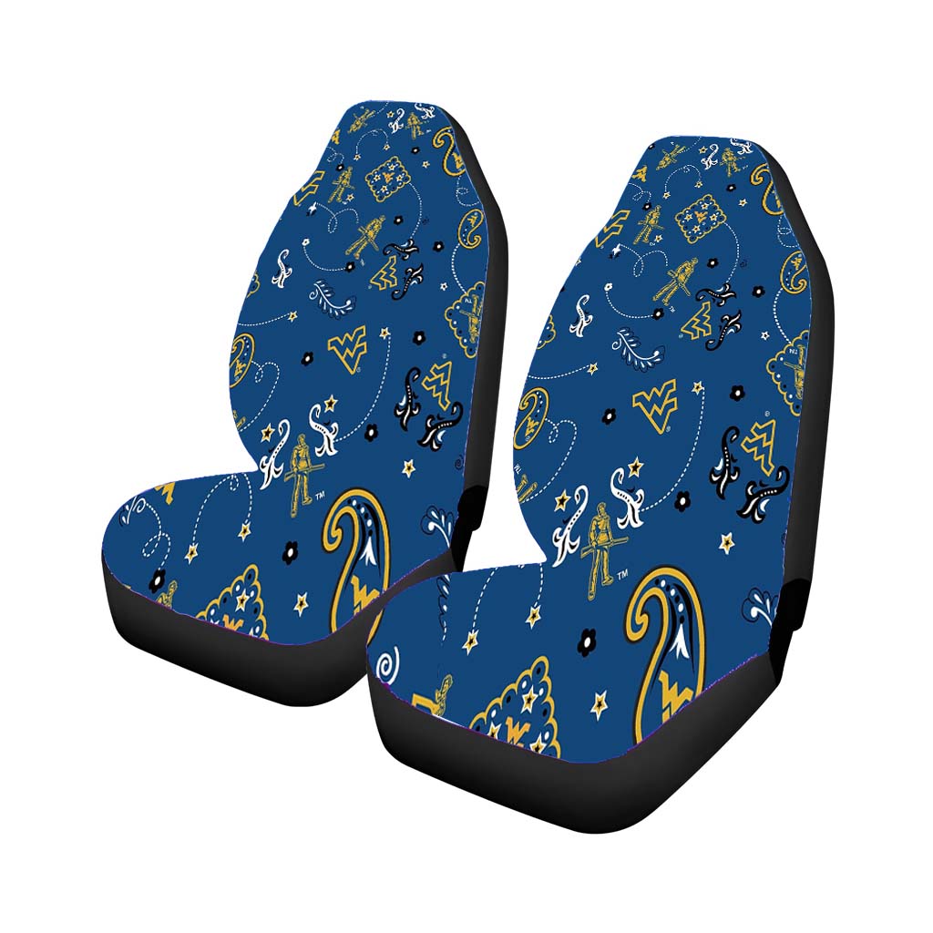 West Virginia Blue Winter Pattern car Seat Covers