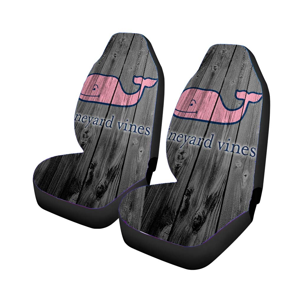 Whale Vineyard Vine Logo Dark Wood Wallpaper car Seat Covers