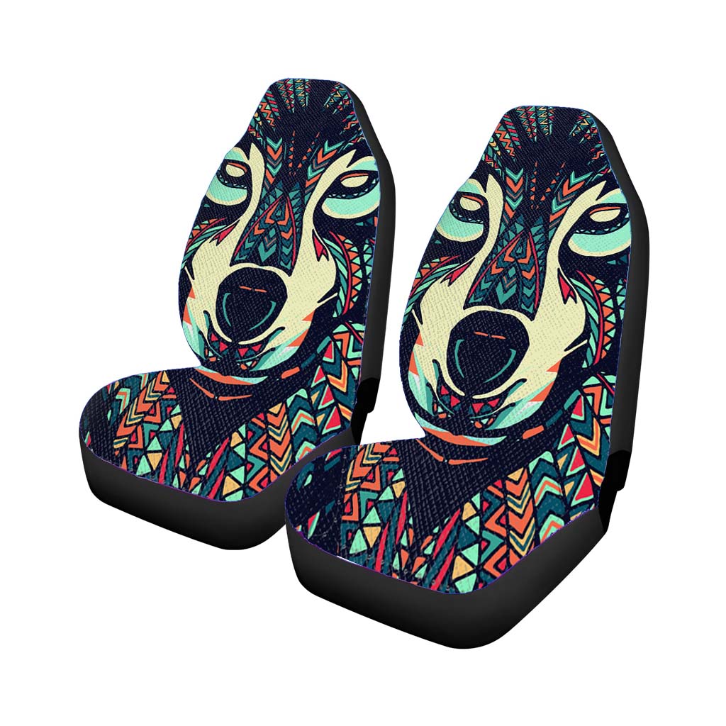 Wolf Aztec Pattern car Seat Covers