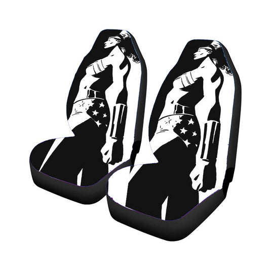 Wonder Woman Black White Car Seat Covers Universal Fit