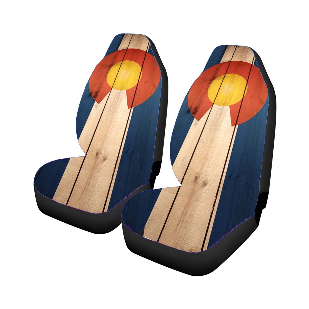 Wood Colorado State Flag car Seat Covers