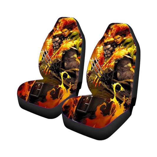 X-Men Wolverine Flames Car Seat Covers Universal Fit