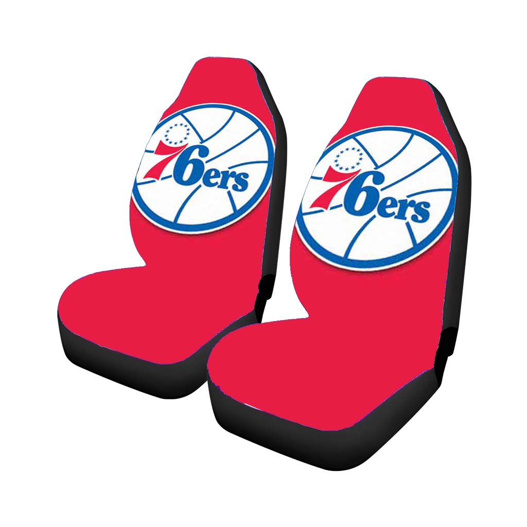 76ers logo on red Car Seat Covers