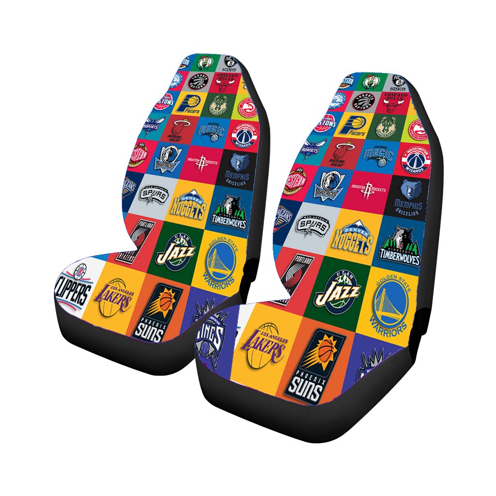 all nba team logos collage Car Seat Covers