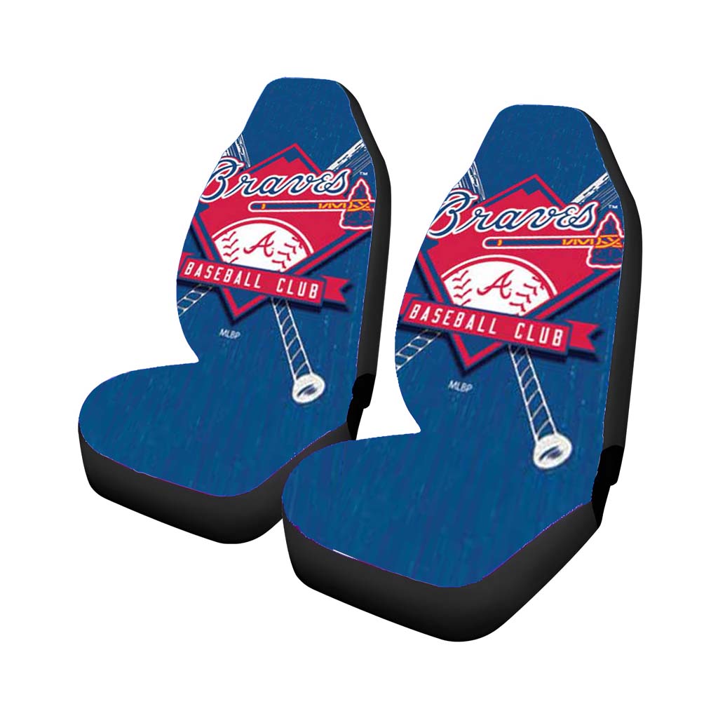 atlanta braves logo on wood Car Seat Covers