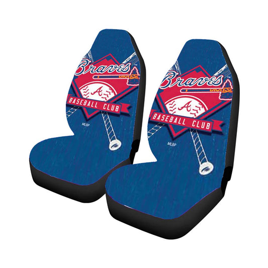 Atlanta Braves Logo On Wood Car Seat Covers