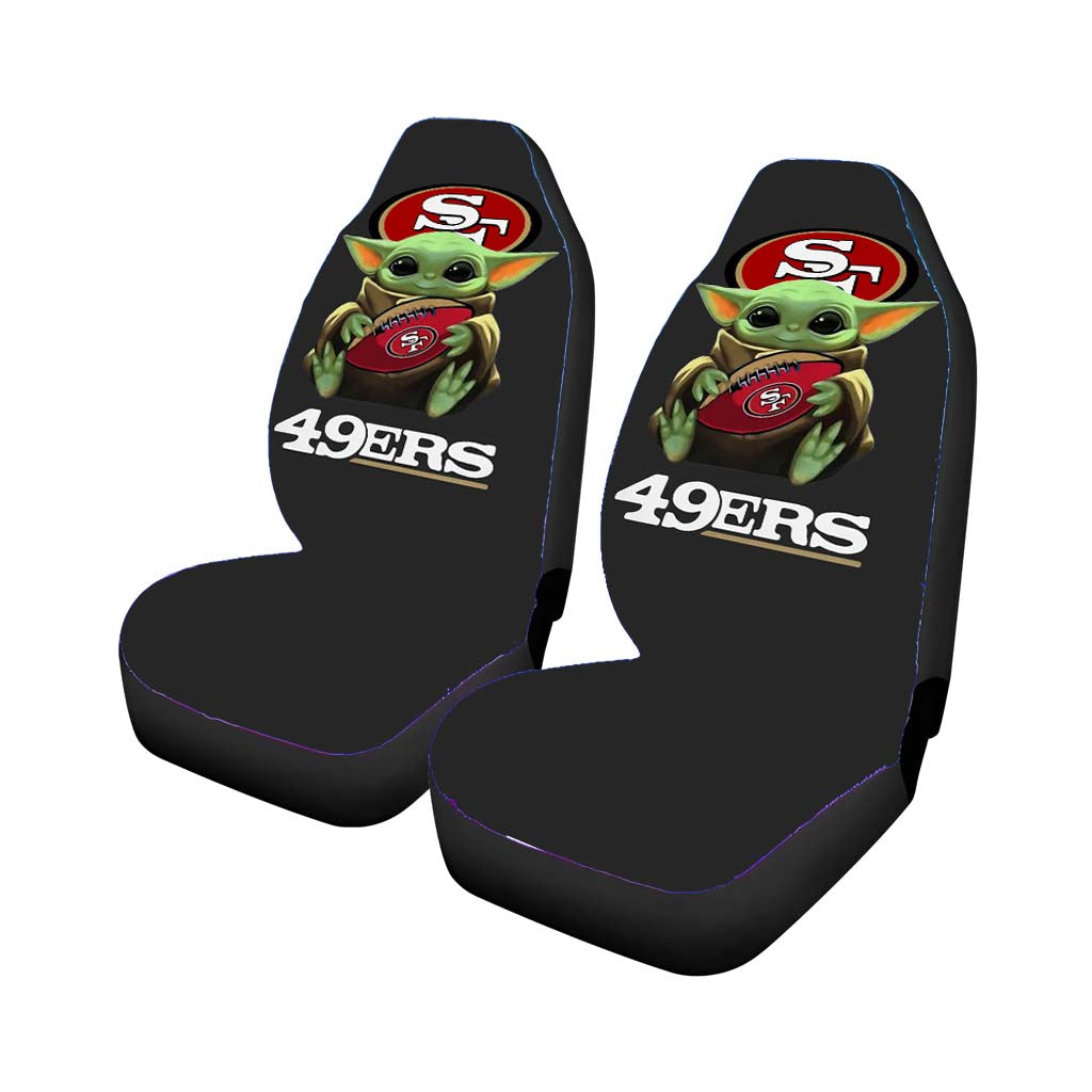 baby yoda hug san francisco 49ers mandalorian Car Seat Covers