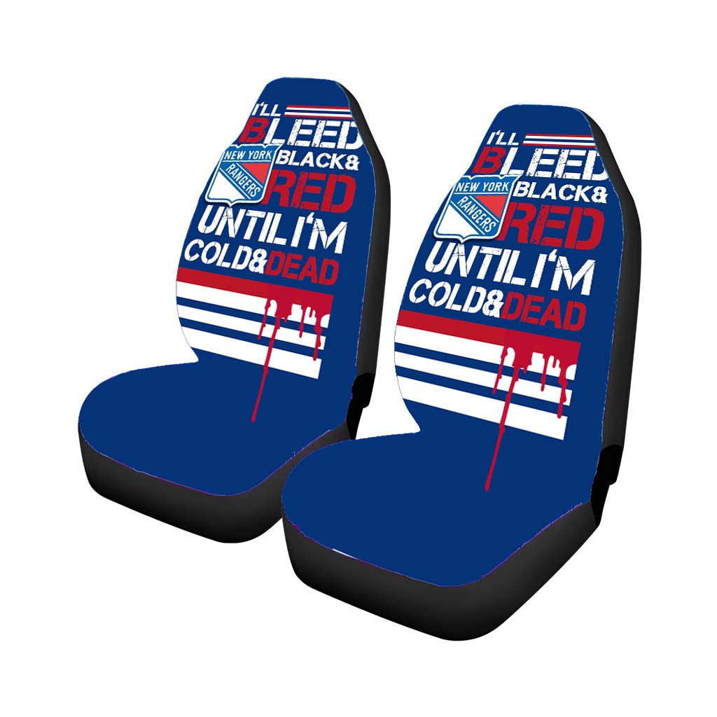 bleed black and red new york rangers Car Seat Covers