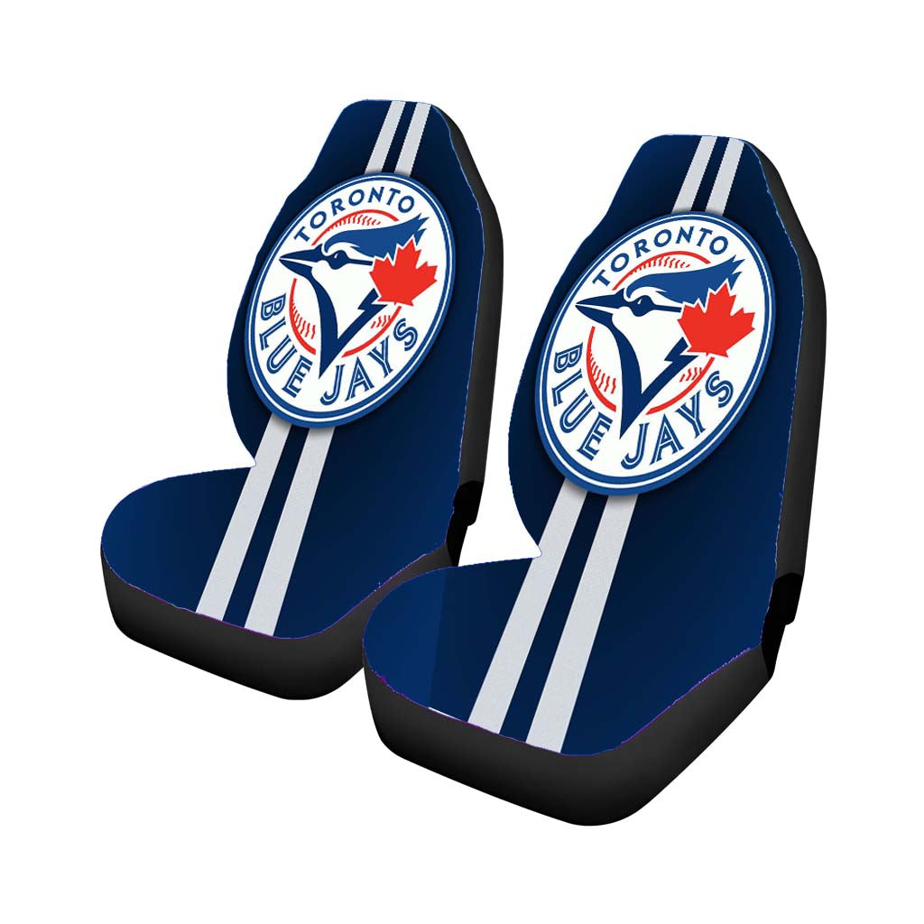 blue jays logo and stripes Car Seat Covers