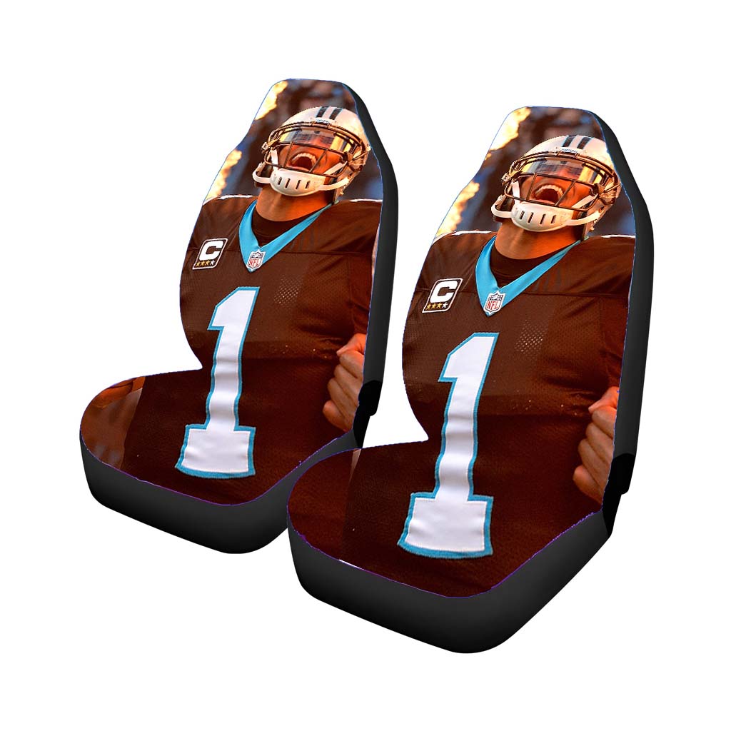 cam newton on fire 2 Car Seat Covers