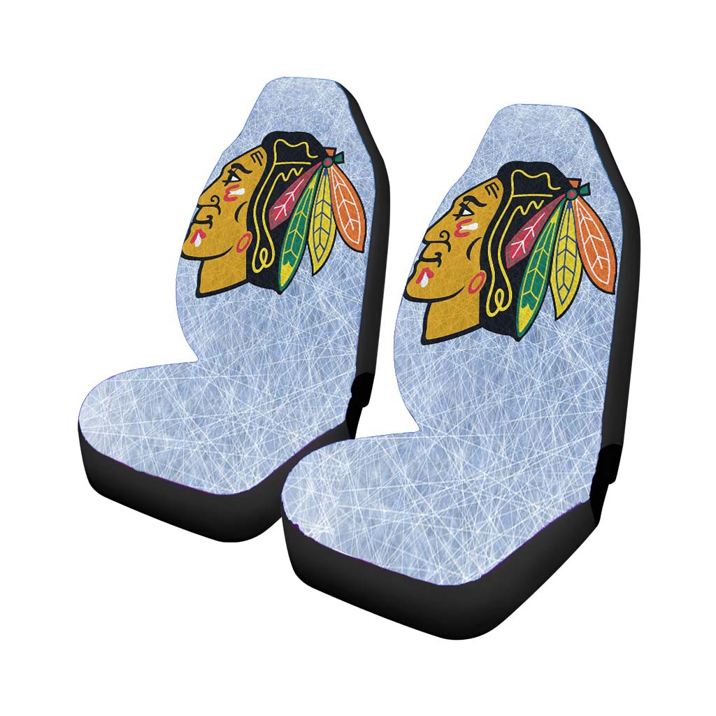 chicago blackhawks ice texture logo Car Seat Covers