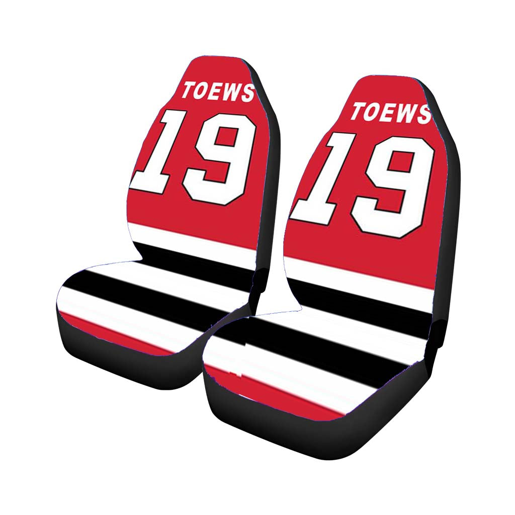 chicago blackhawks toews jersey 2 Car Seat Covers