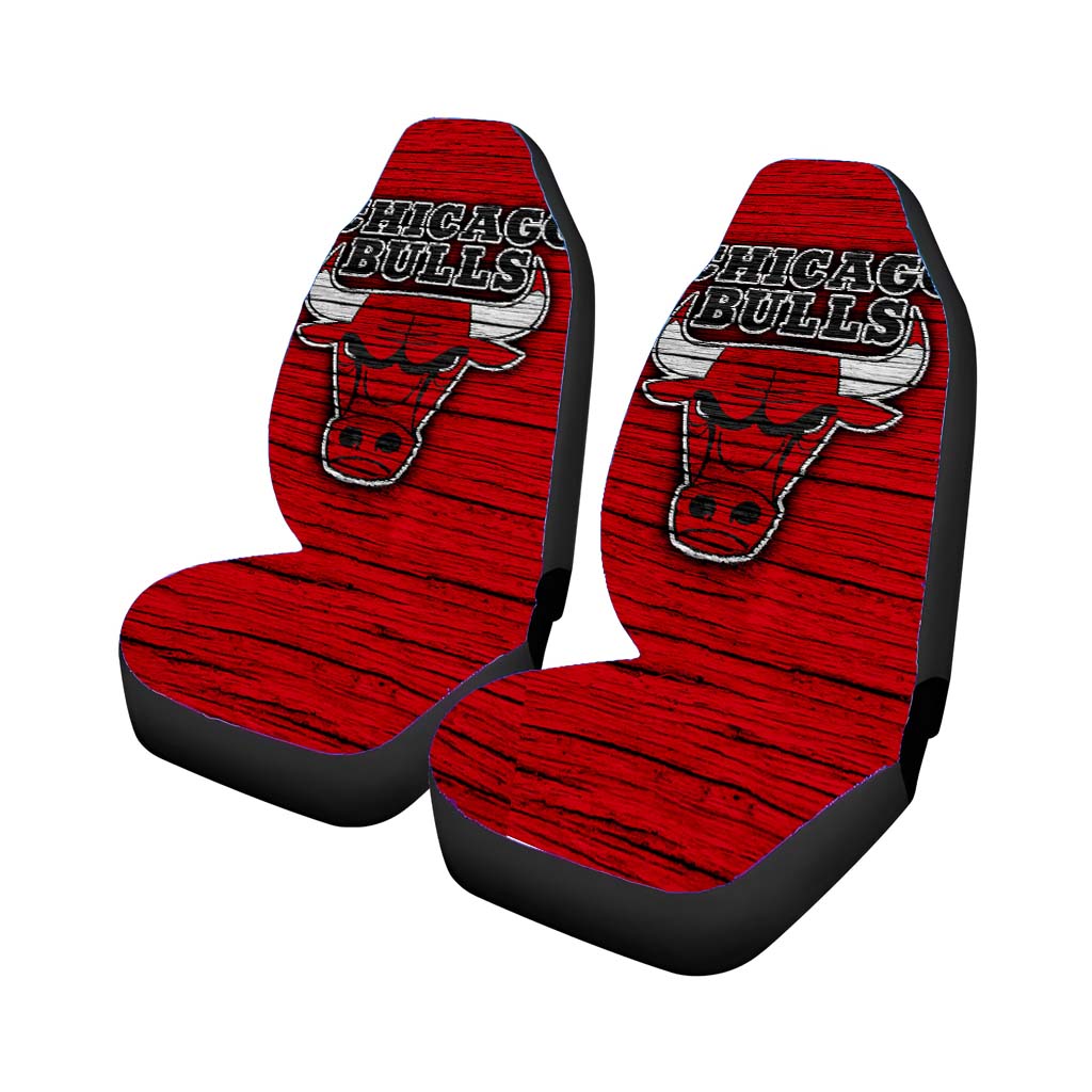 chicago bulls logo red Car Seat Covers