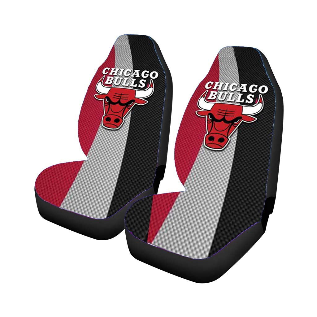 chicago bulls texture logo Car Seat Covers
