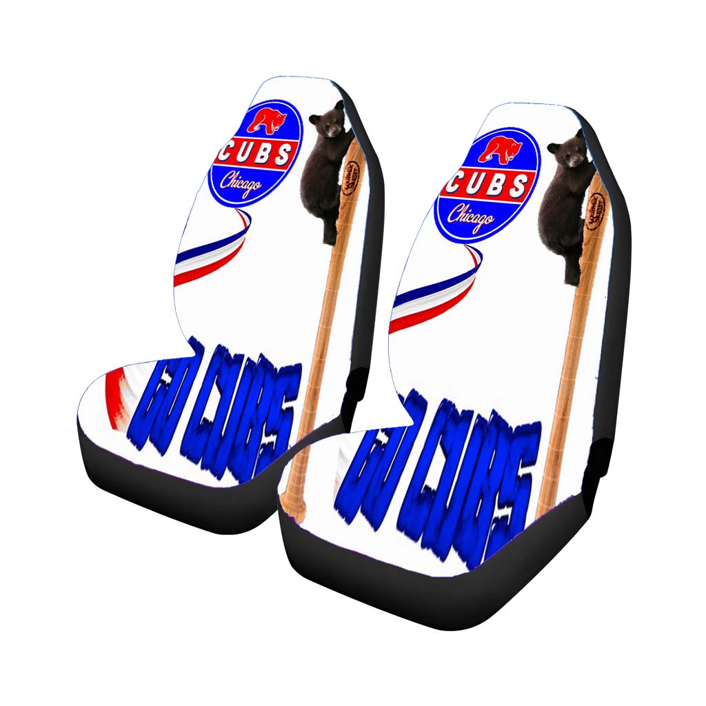 chicago cubs bear and baseball clu Car Seat Covers