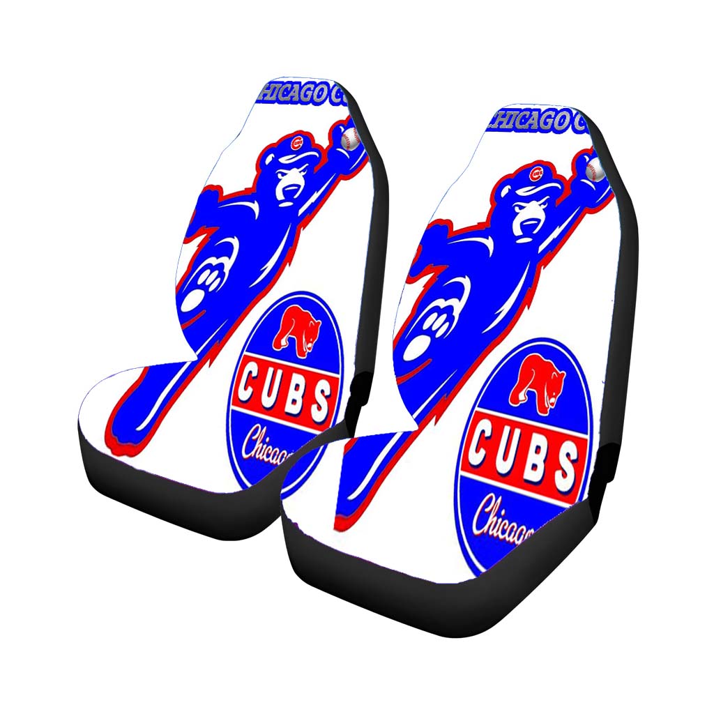 chicago cubs bear ba Car Seat Covers
