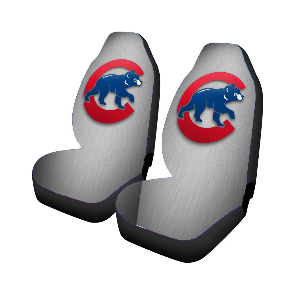 chicago cubs bear m Car Seat Covers