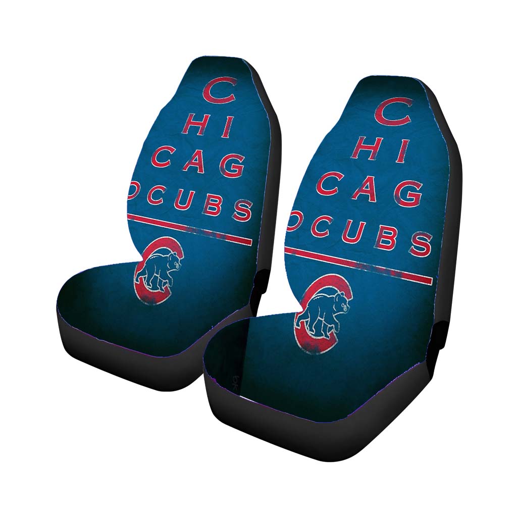 chicago cubs mlb blue wallpaper minimalist Car Seat Covers