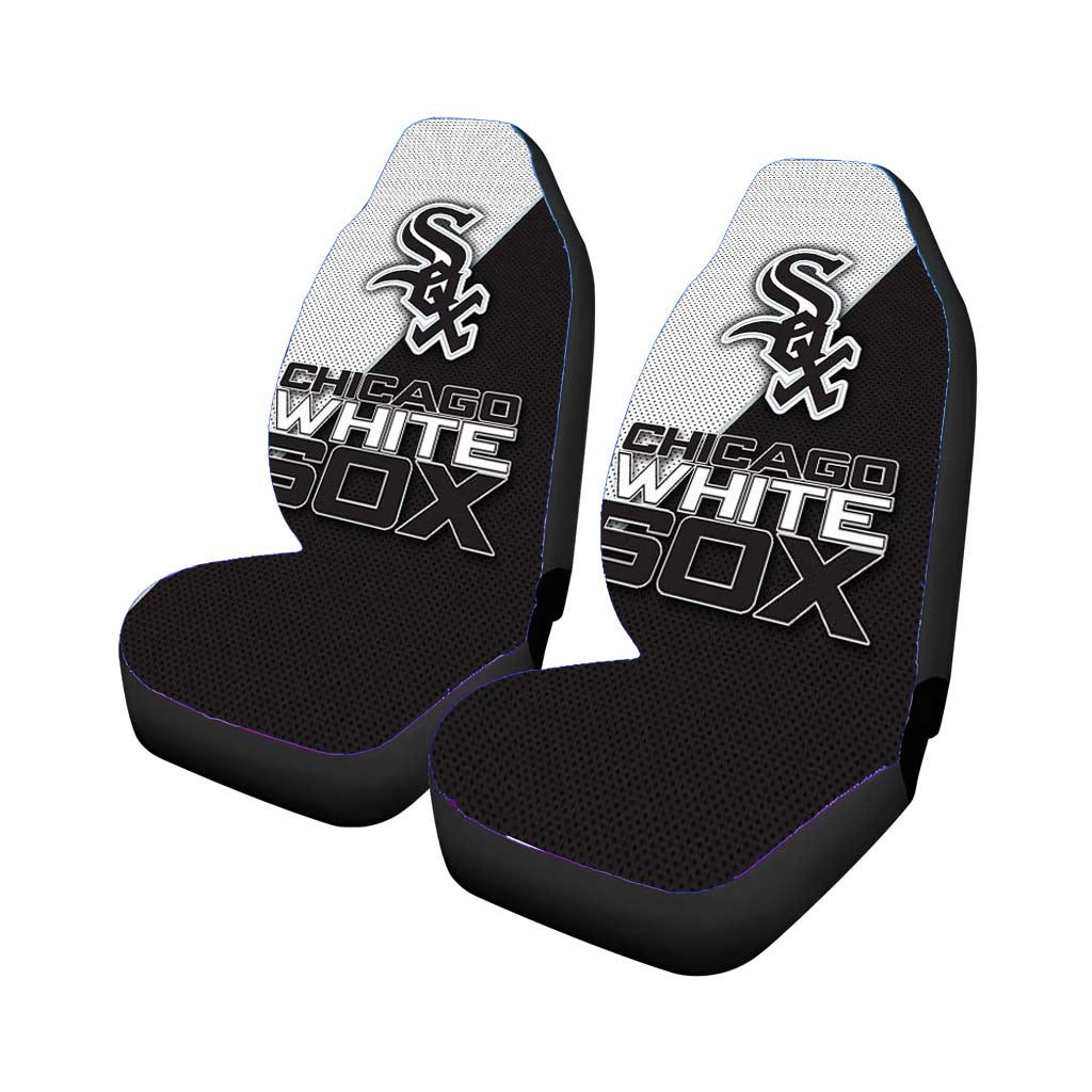 chicago white sox black white logo Car Seat Covers