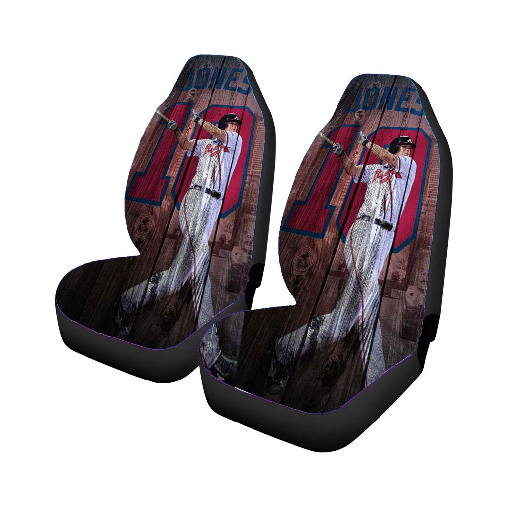 chip jones mlb 10 dark wood wallpaper Car Seat Covers