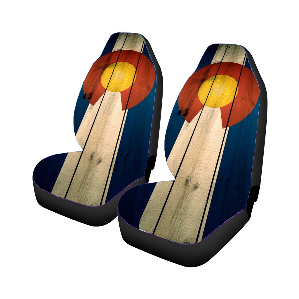 colorado state flag blue design Car Seat Covers