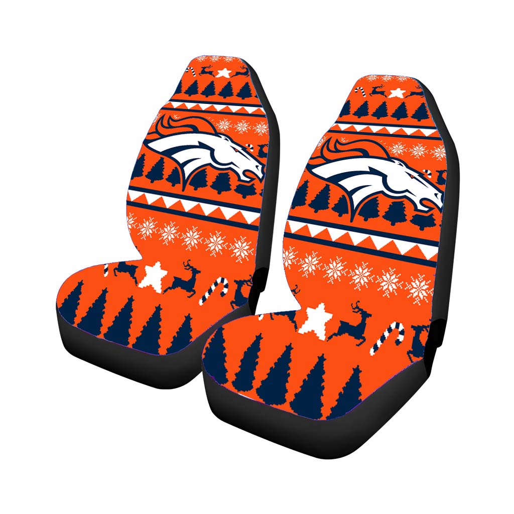 denver broncos christmas sweater Car Seat Covers