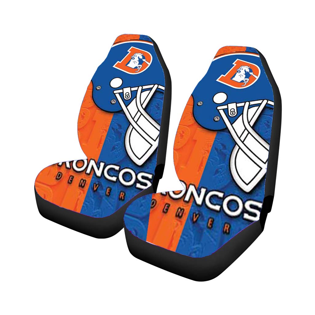 denver broncos embossed logos helmet Car Seat Covers