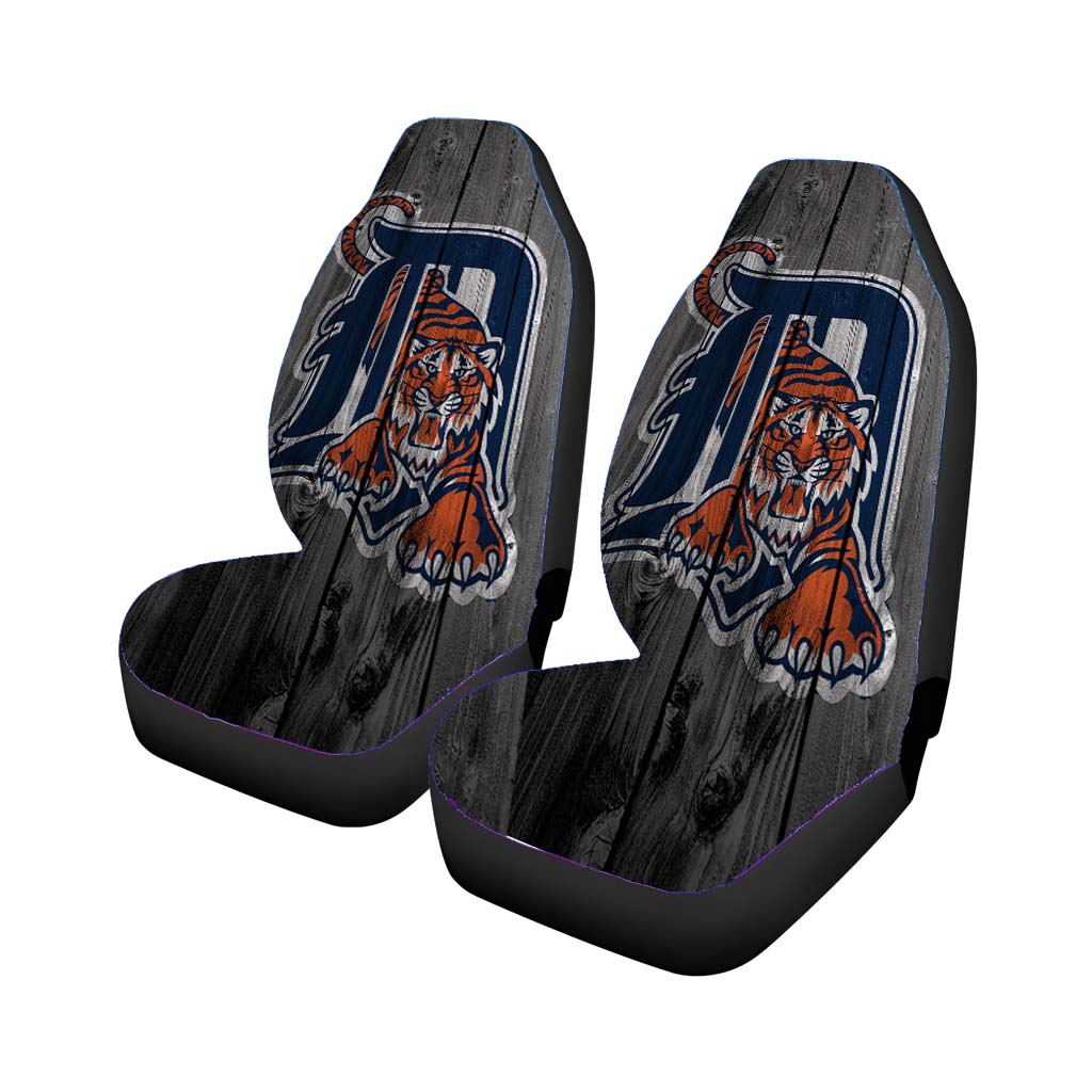 detroit tigers mlb logo dark wood wallpaper Car Seat Covers