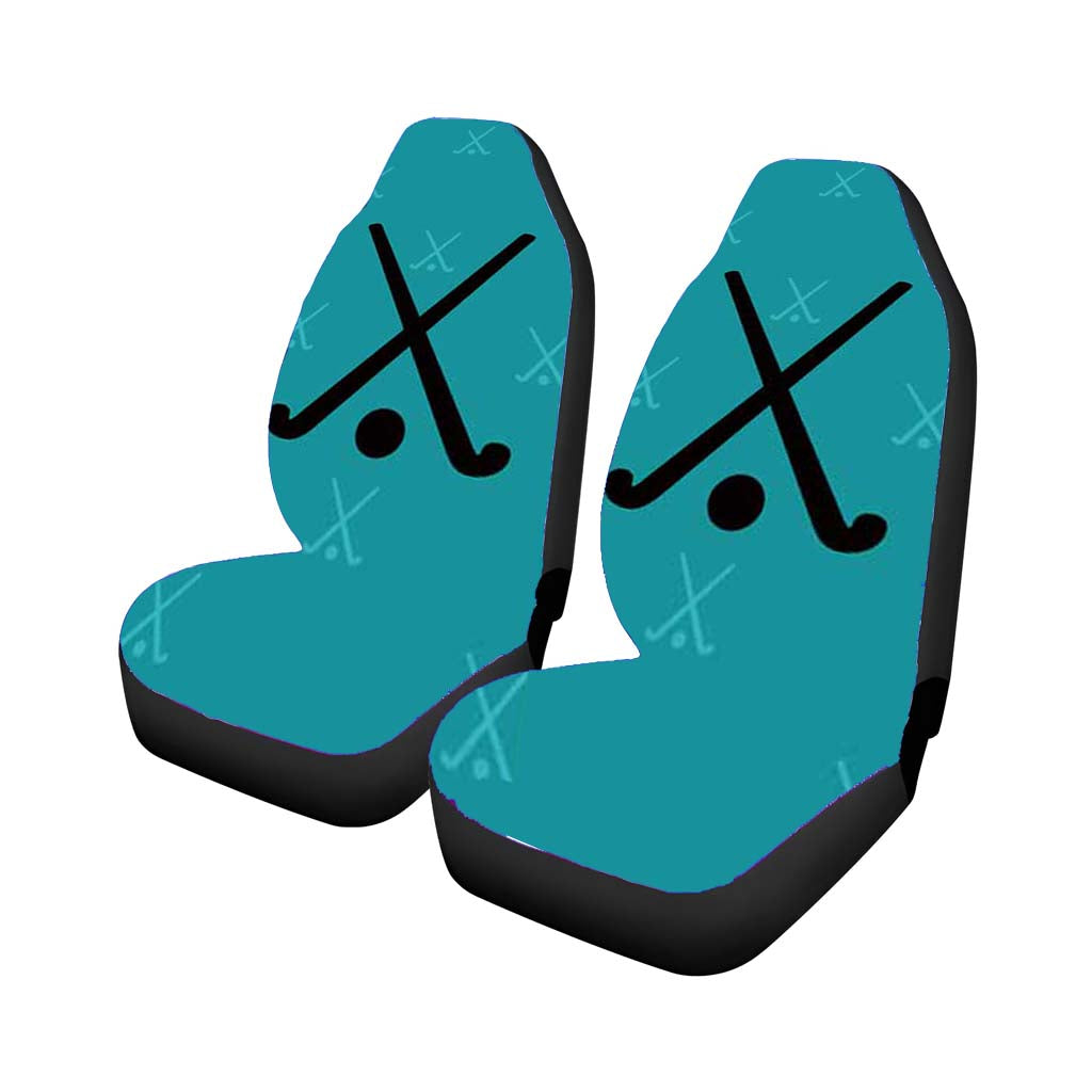 field hockey symbol on green Car Seat Covers