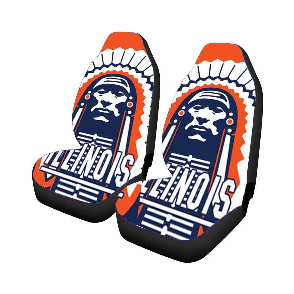fighting illini logo orange Car Seat Covers