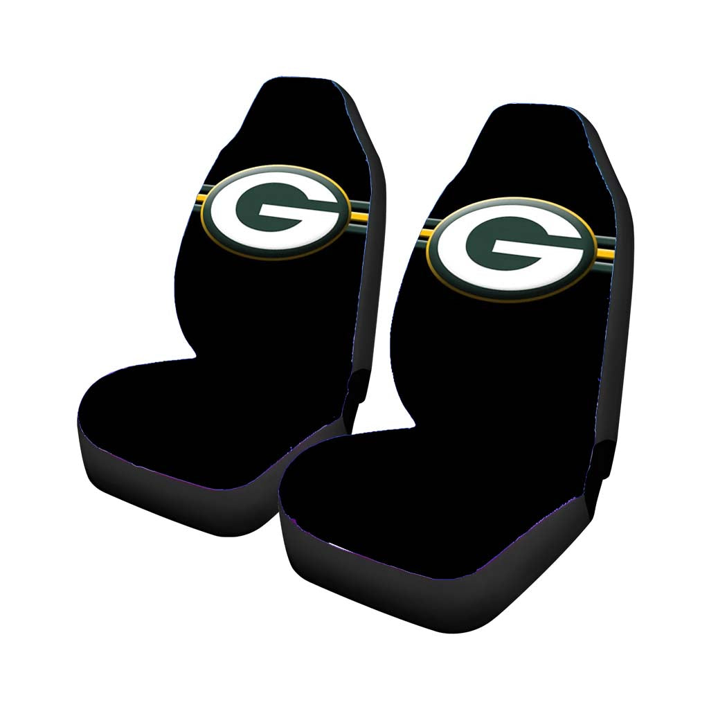 g for green bay packers black wall Car Seat Covers
