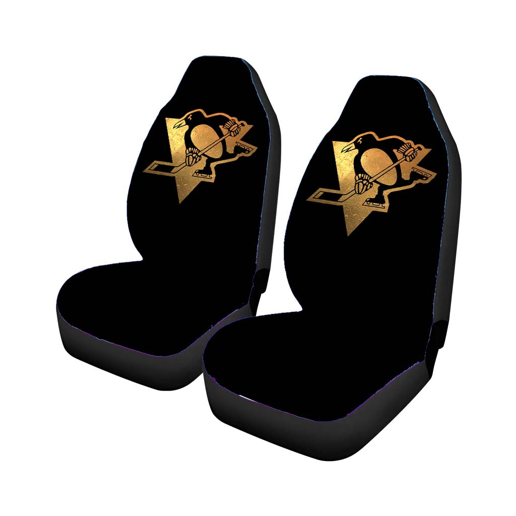 gold pittsburgh penguin logo Car Seat Covers