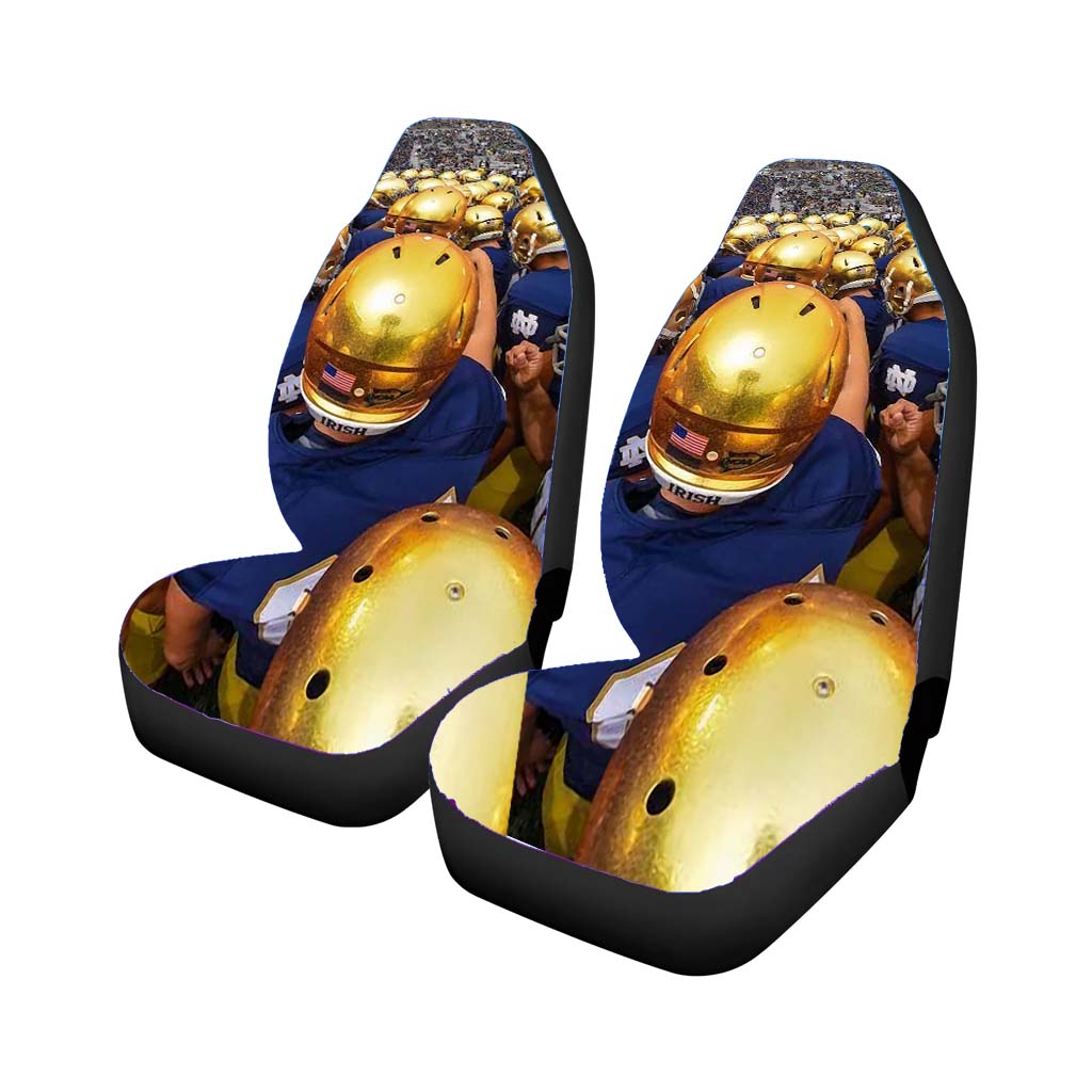 golden notre dame football helmet Car Seat Covers