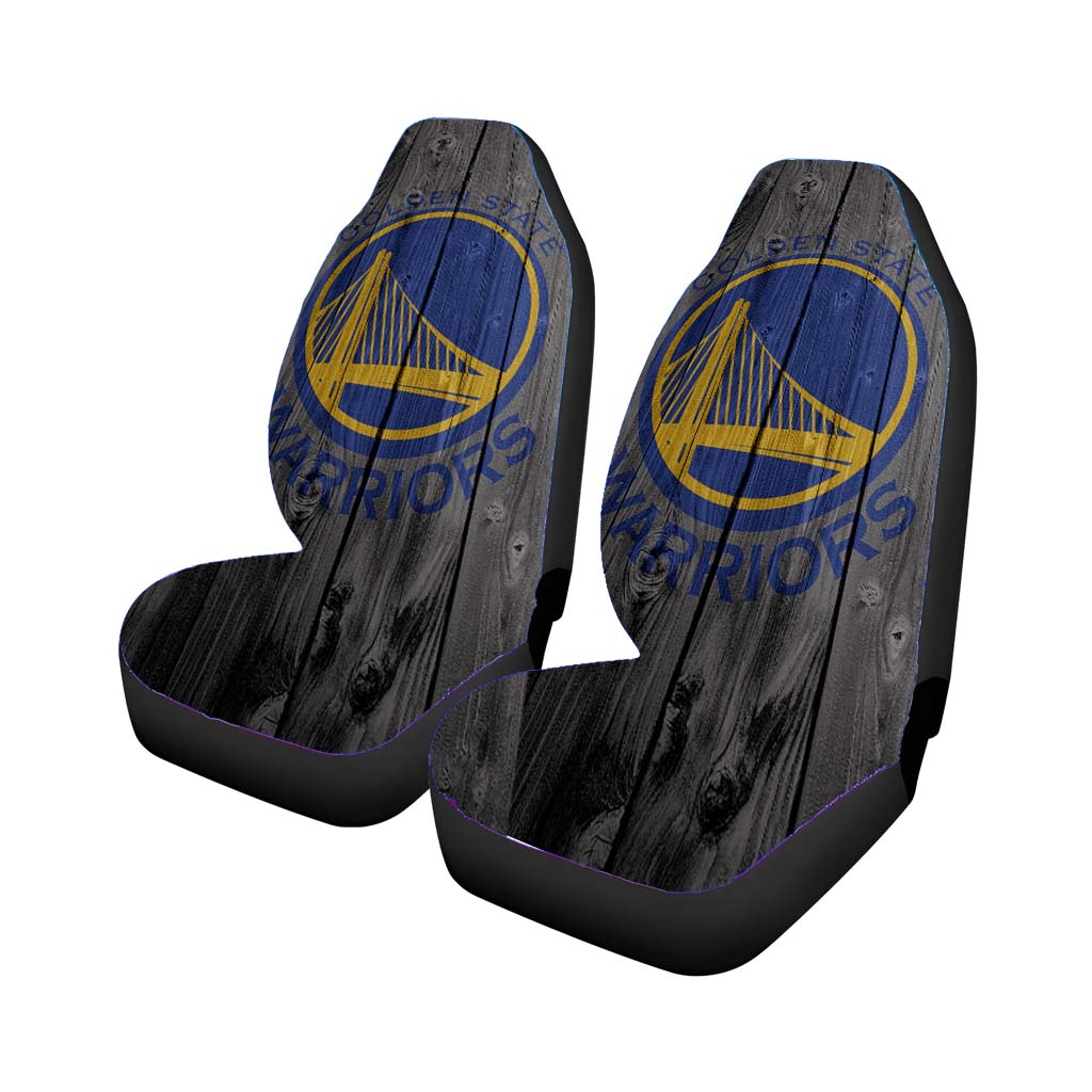 golden state warriors nba logo dark wood Car Seat Covers