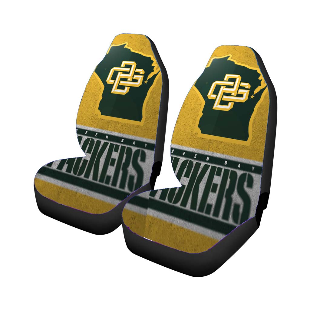 green bay packers emblem logo states map art Car Seat Covers