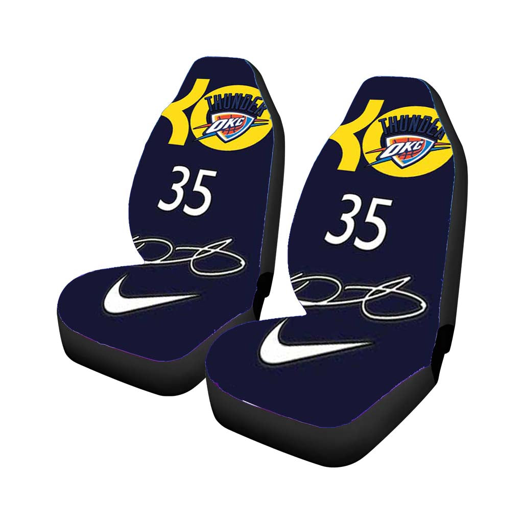 kevin durant autograph blue Car Seat Covers