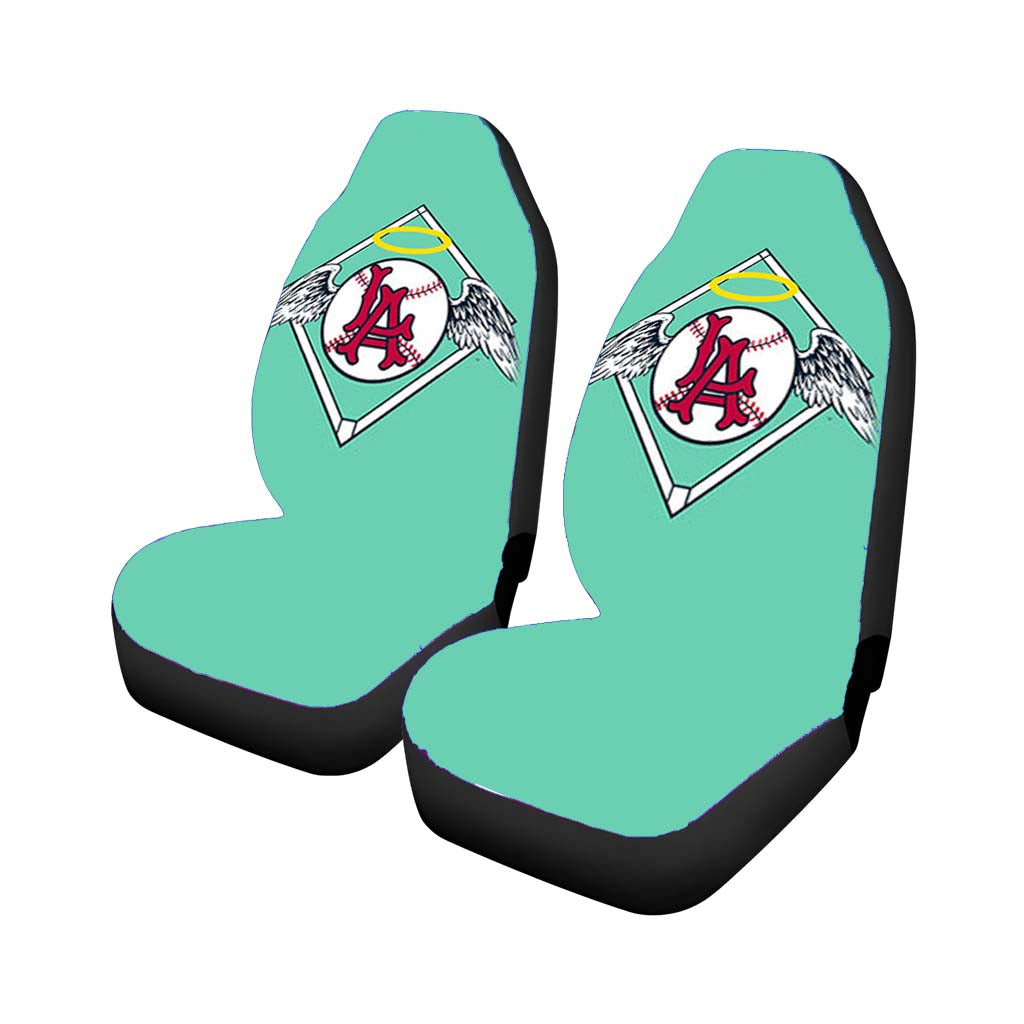 la baseball logo light blue Car Seat Covers