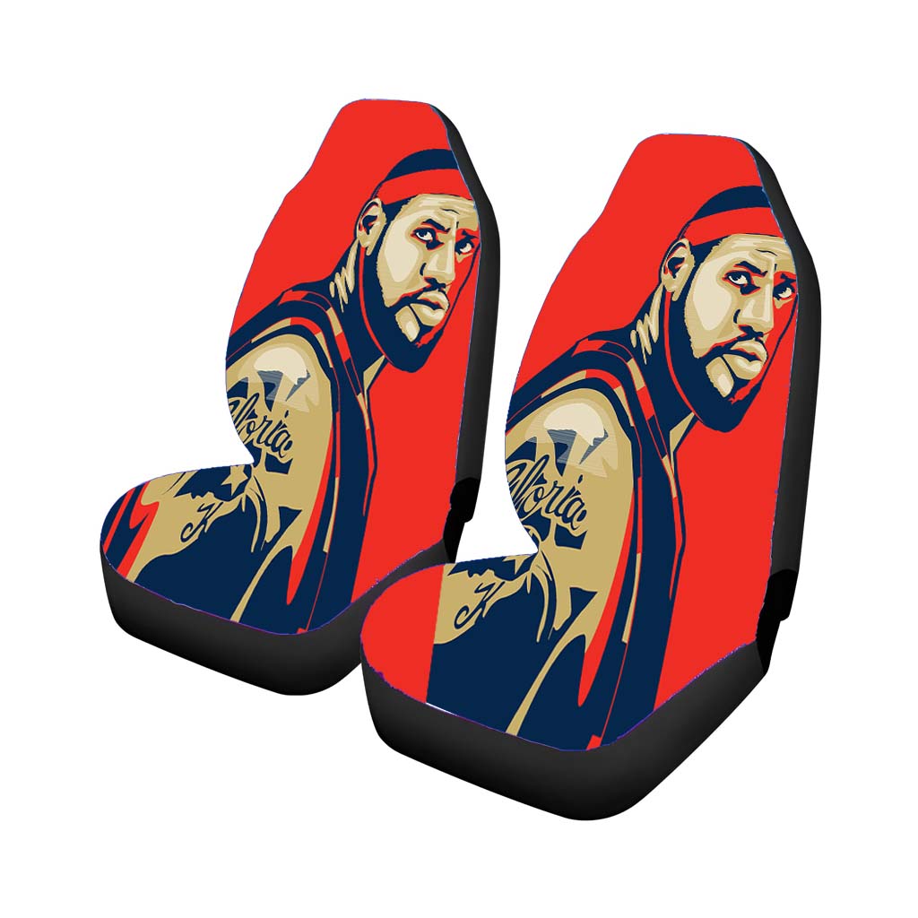 lebron james illustration red Car Seat Covers