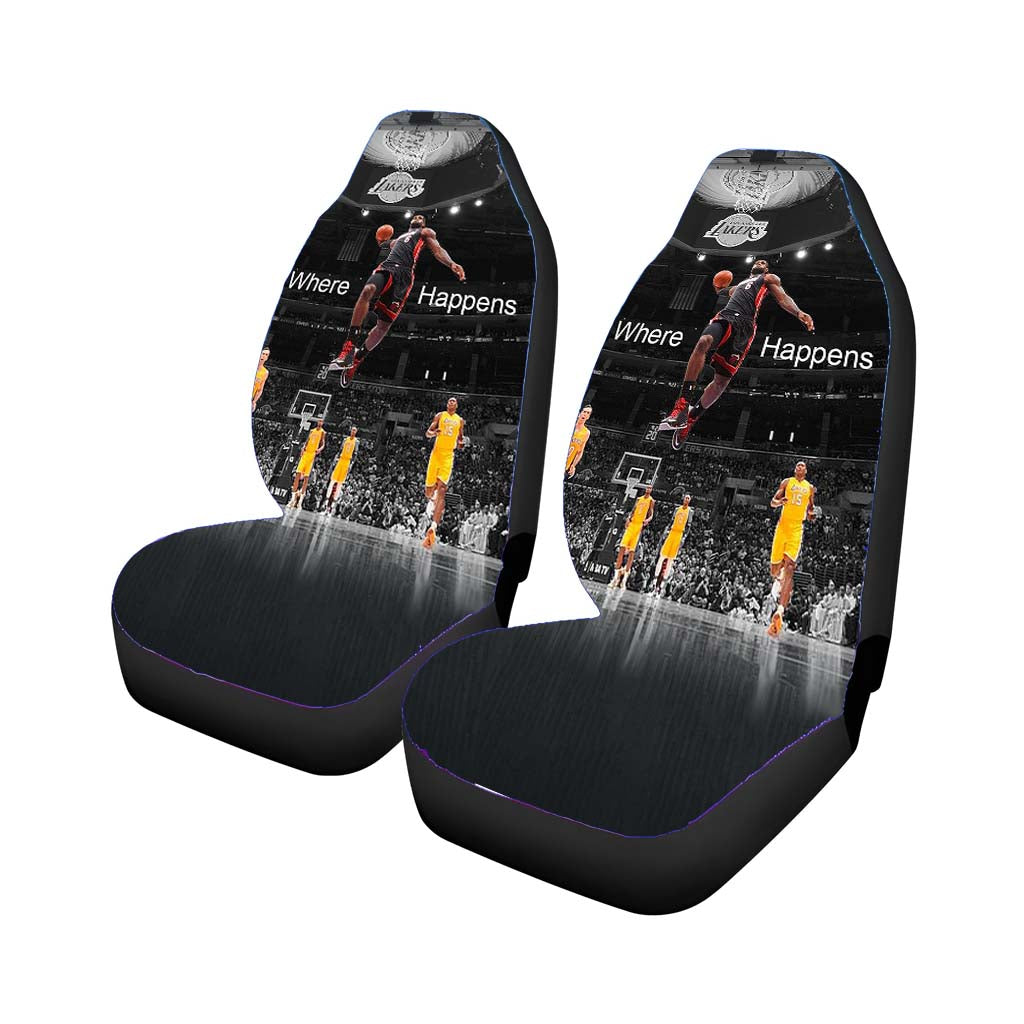 lebron james slam dunk where happens Car Seat Covers