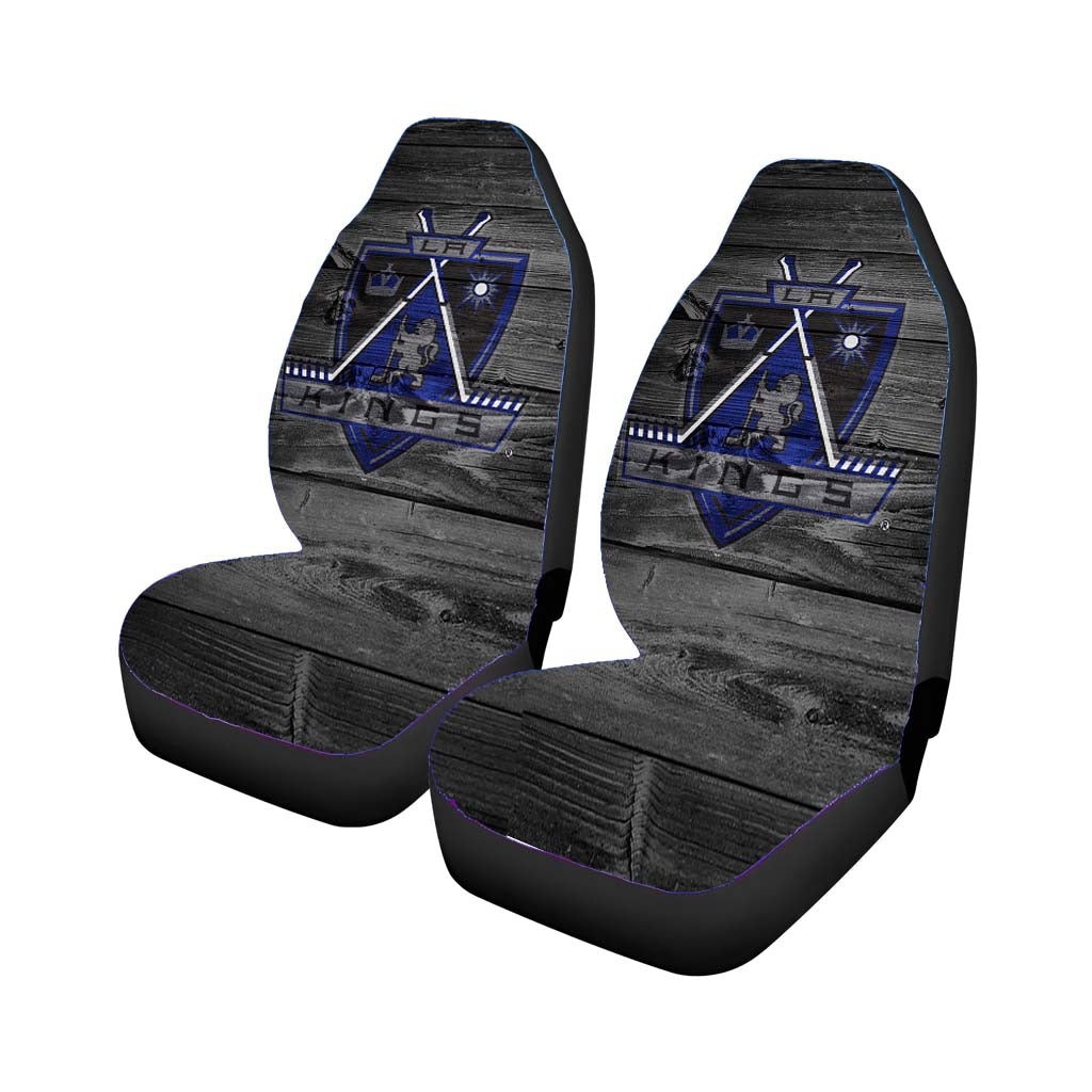 los angeles kings nhl logo dark wood Car Seat Covers