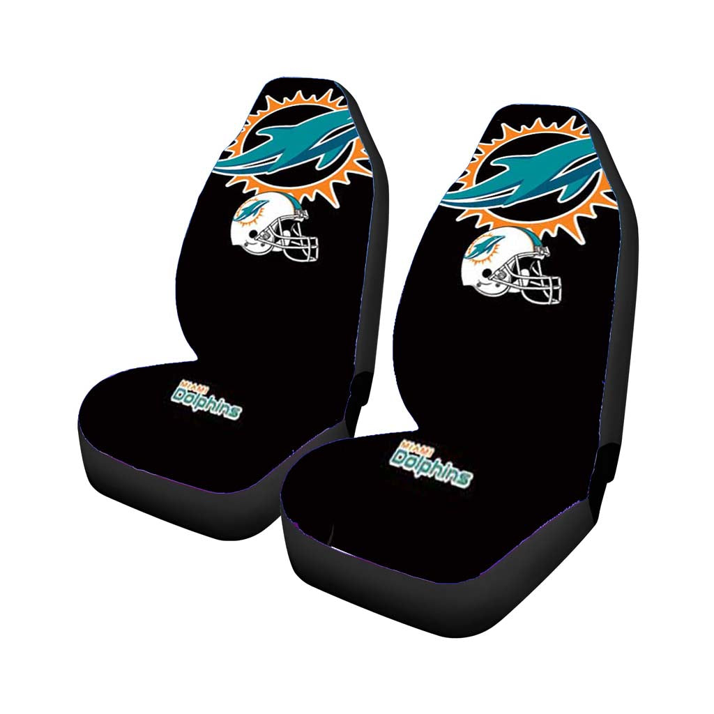 miami dolphins logos on blk Car Seat Covers