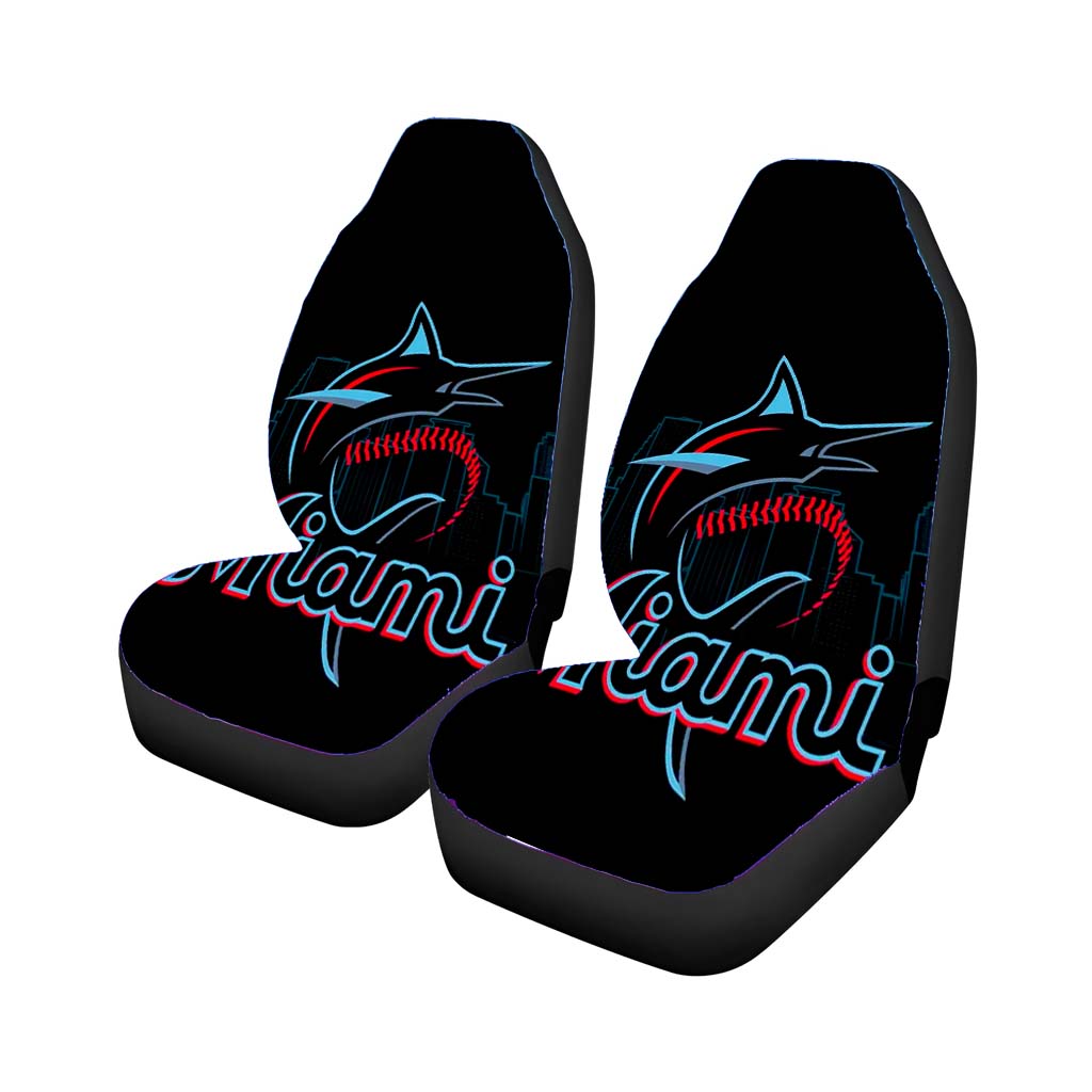miami marlins baseball team emblem Car Seat Covers