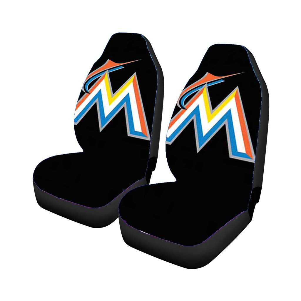 miami marlins logo on blk Car Seat Covers