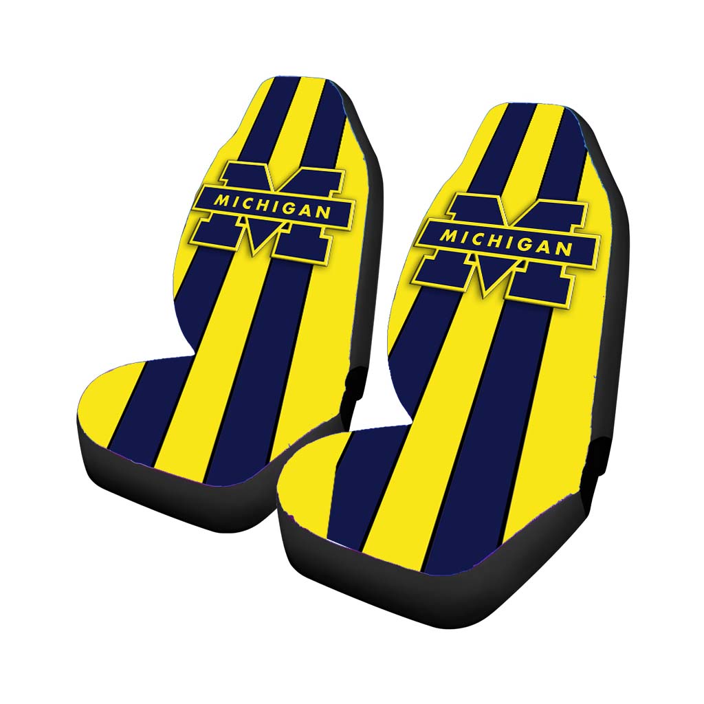 michigan university wolverines stripe logo Car Seat Covers