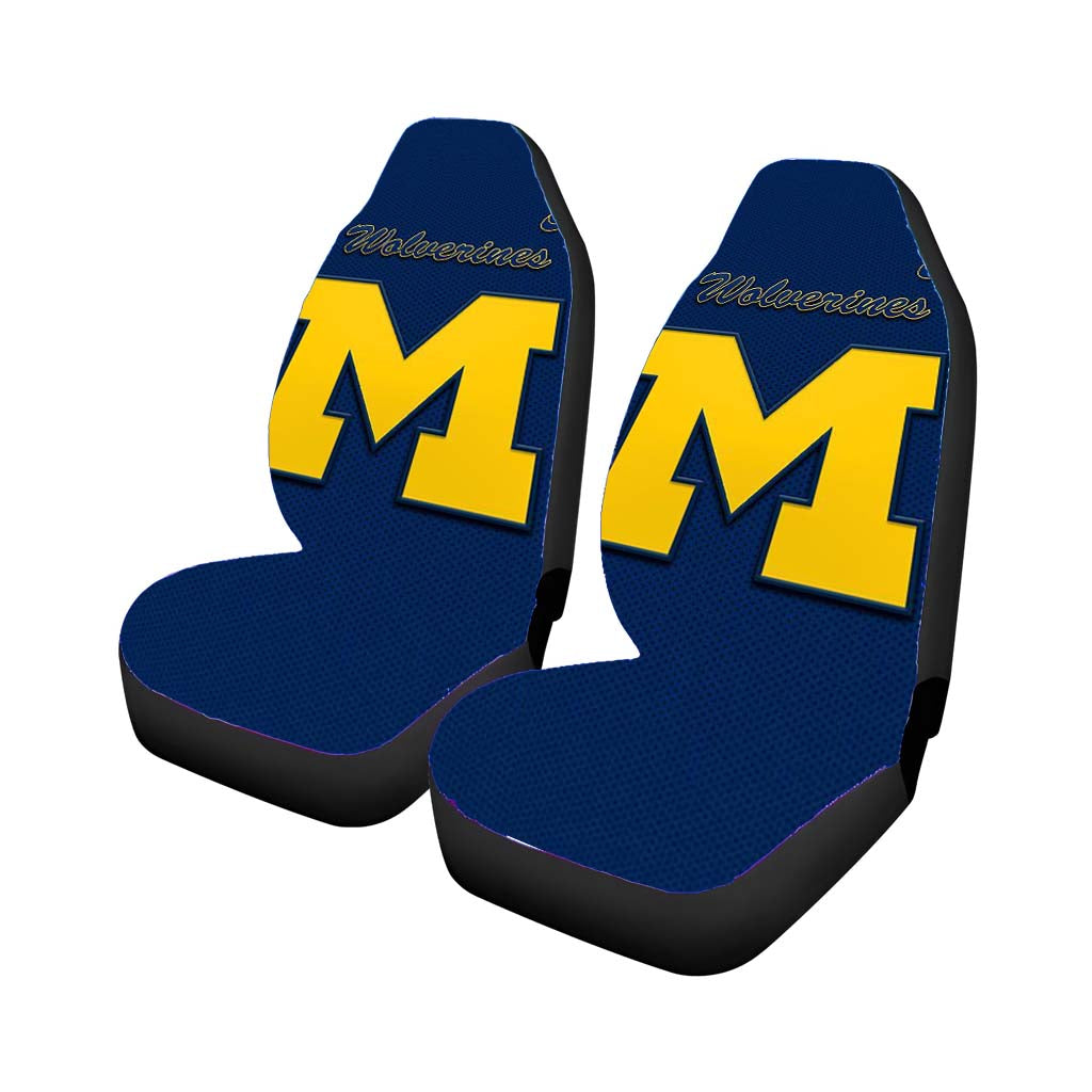 michigan wolverines go blue Car Seat Covers
