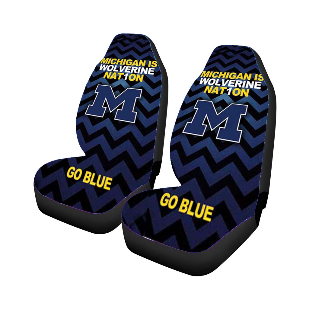 michigan wolverines logo stripes go blue Car Seat Covers