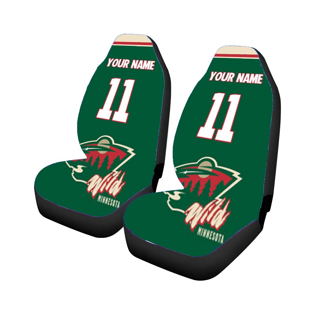 minnesota wild personalized name Car Seat Covers