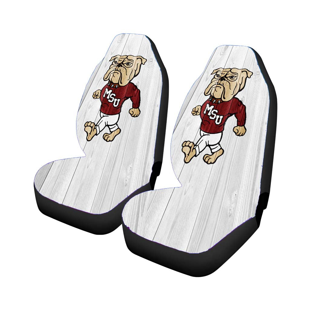 Mississippi University Logo White Car Seat Covers