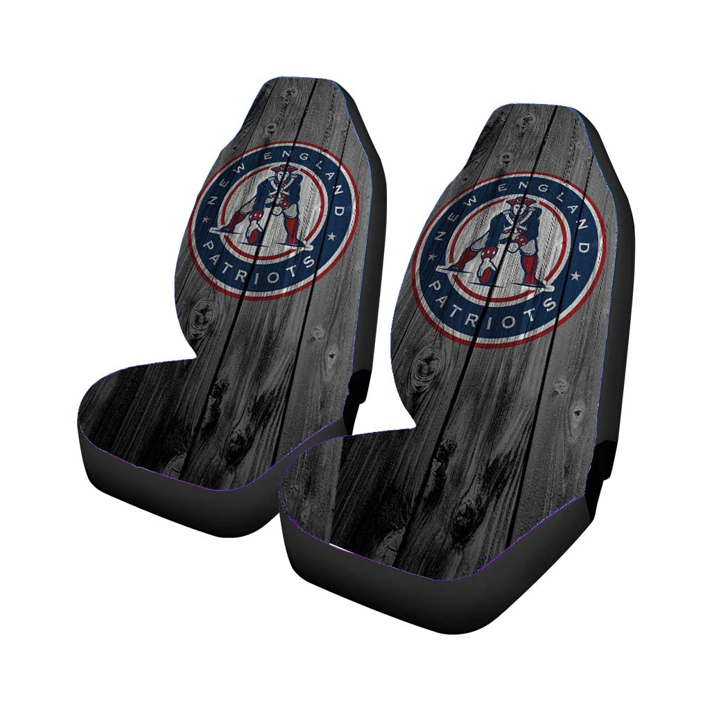new england patriots throwback logo dark wood wallpaper Car Seat Covers