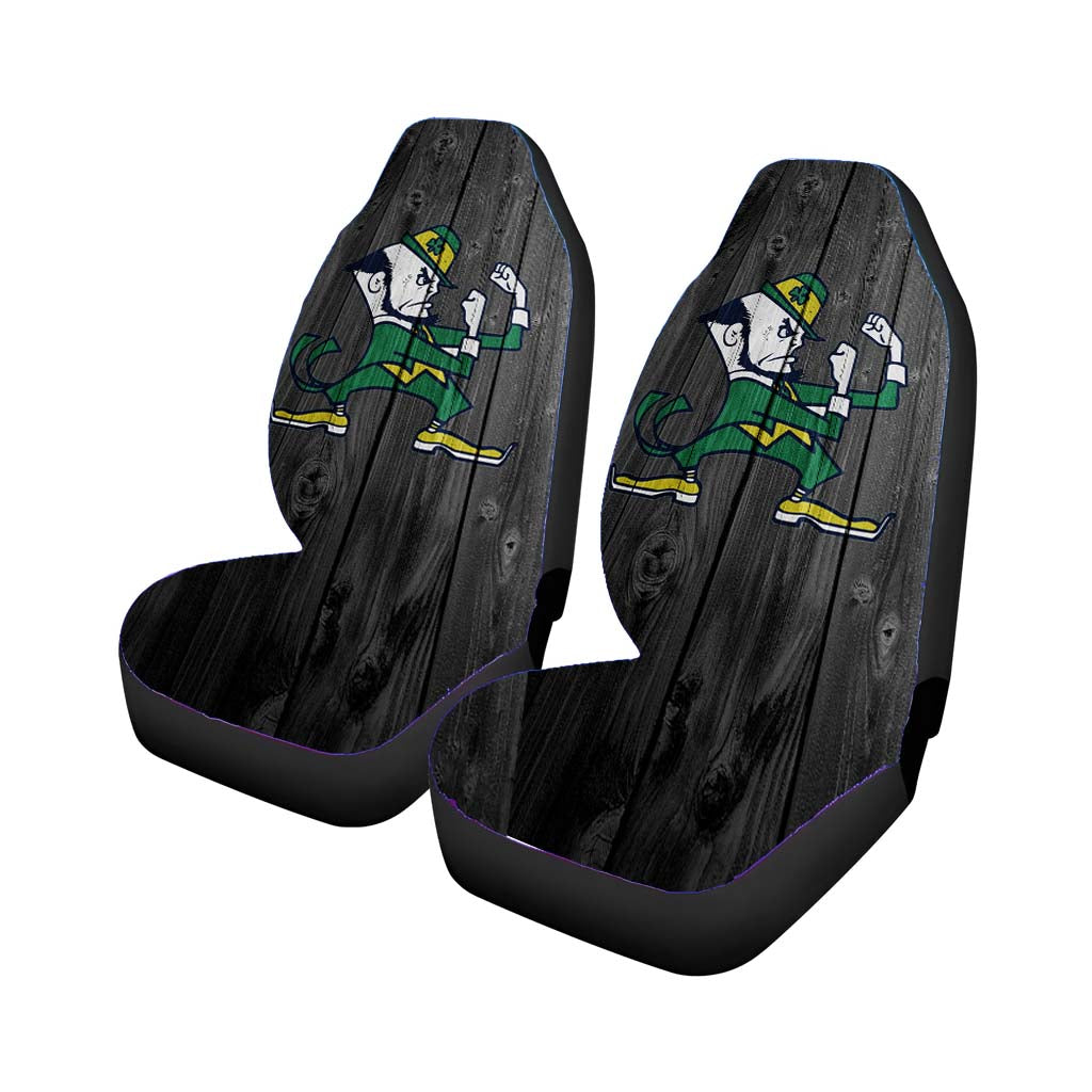 new university of notre dame logo dark wood wallpaper Car Seat Covers